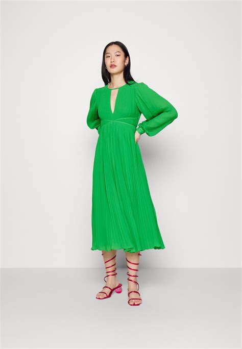 michael kors green pleated dress|michael kors formal dresses.